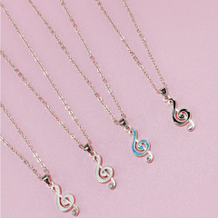 Fashionable Notes Pendant Necklace in 4 Colors for Women