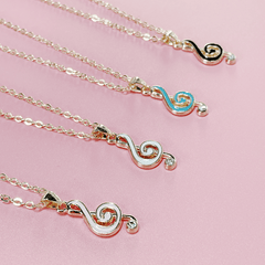 Fashionable Notes Pendant Necklace in 4 Colors for Women