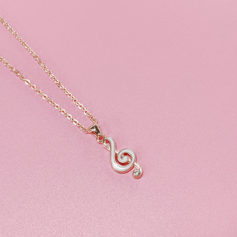 Fashionable Notes Pendant Necklace in 4 Colors for Women
