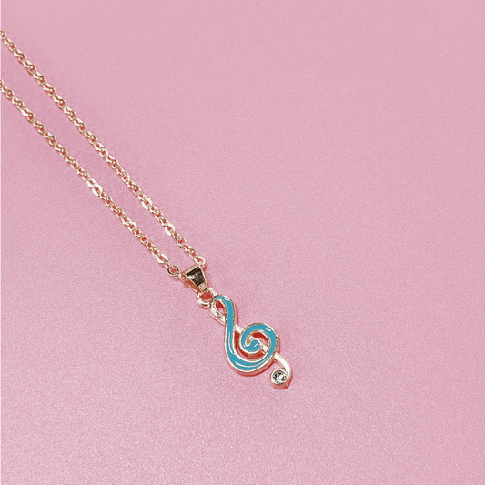 Fashionable Notes Pendant Necklace in 4 Colors for Women