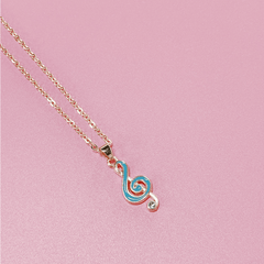 Fashionable Notes Pendant Necklace in 4 Colors for Women