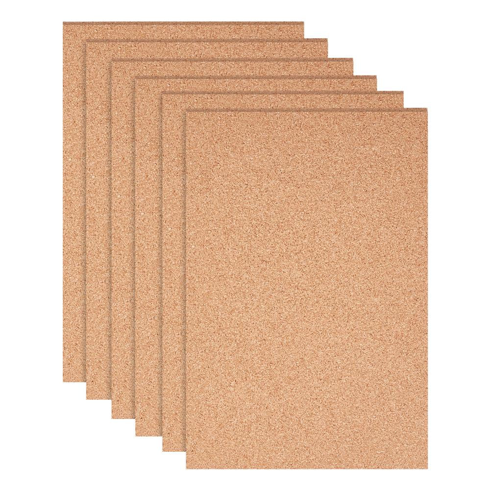 6 Self Adhesive Cork Sheets 29.7x21x0.3 - Coaster Cork Backing Sheets