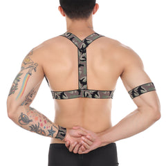 Men's Camo Muscle Chest Strap Night Club Performance Belt