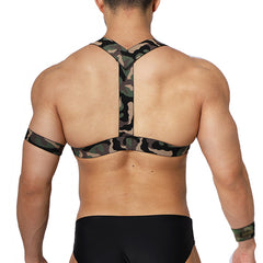 Men's Camo Muscle Chest Strap Night Club Performance Belt