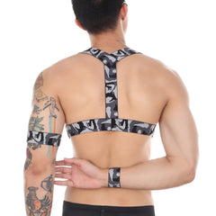 Men's Camo Muscle Chest Strap Night Club Performance Belt