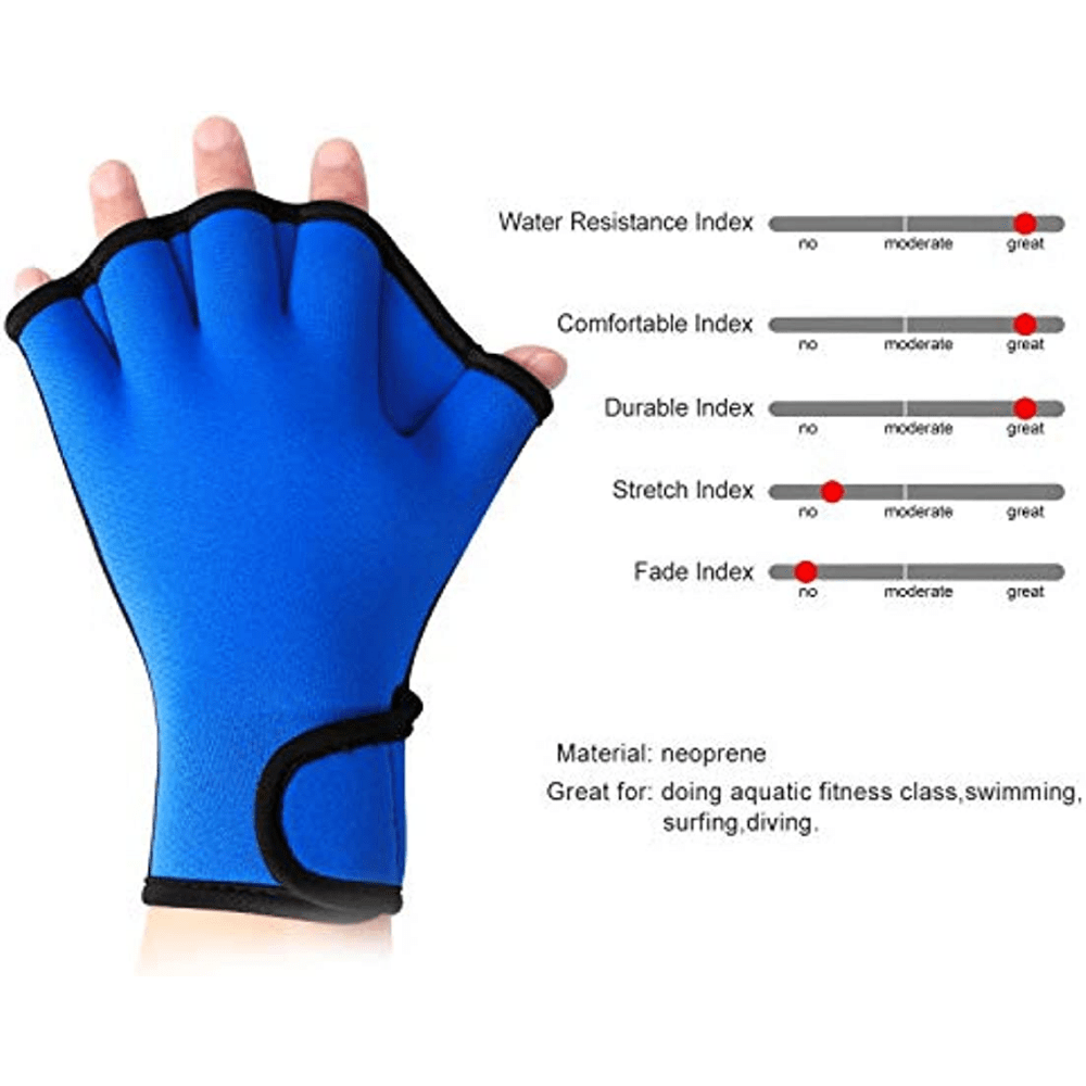 Get Fit & Strong with Aquatic Fitness Gloves - 1 Pair of Swimming Paddles