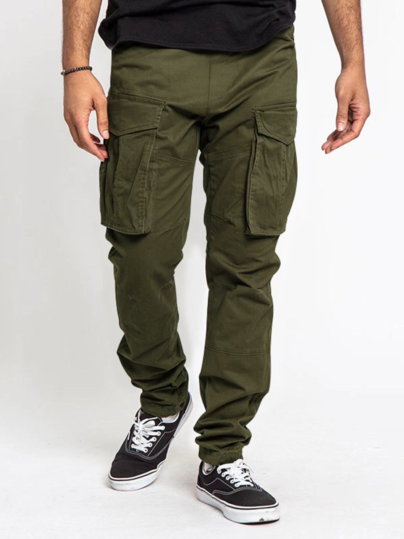 Classic Cargo Pants Men's Casual Drawstring Joggers Hip Hop Autumn