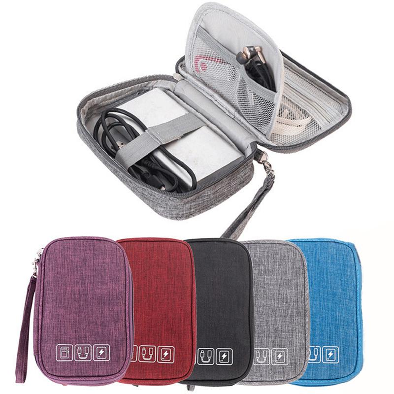 Versatile Data Cable Bag Zipper Electronic Accessories Bag