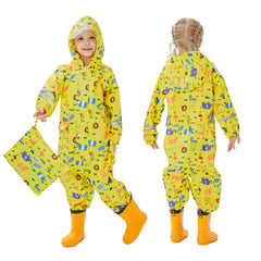 Kids Animal Printed Raincoat with Storage Bag
