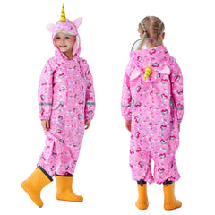 Kids Animal Printed Raincoat with Storage Bag
