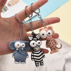 Cute Cartoon Plush Keychain for School Bag or Handbag