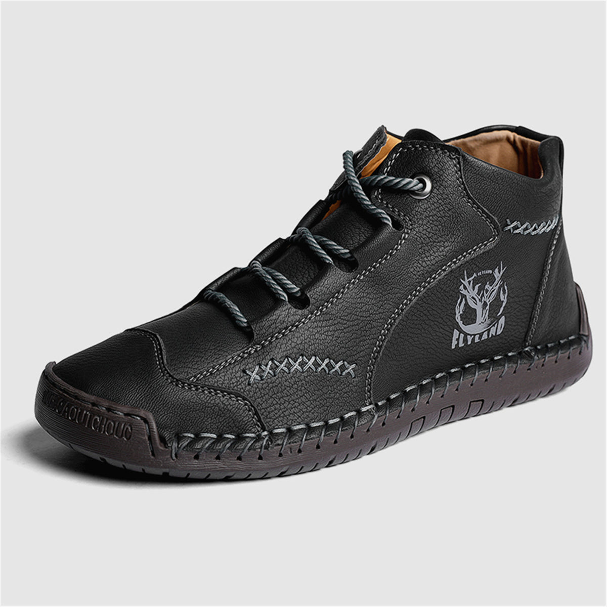 Vintage Soft PU Ankle Boots For Men Lace Up Office Shoes