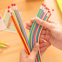 6pcs Transformable Pencils Flexible & Bendable Drawing Tools