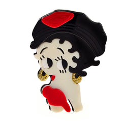 Acrylic Big Eye Girl Brooch