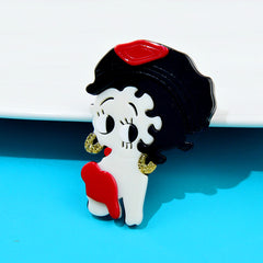 Acrylic Big Eye Girl Brooch