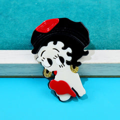 Acrylic Big Eye Girl Brooch