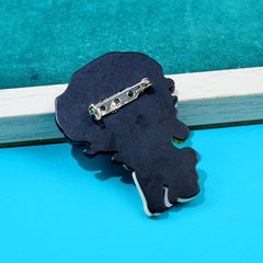 Acrylic Big Eye Girl Brooch