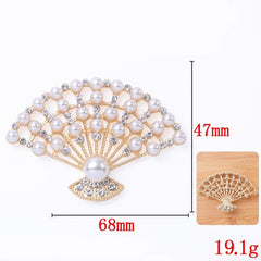 Chinese Style Pearl Folding Fan Hair Accessories