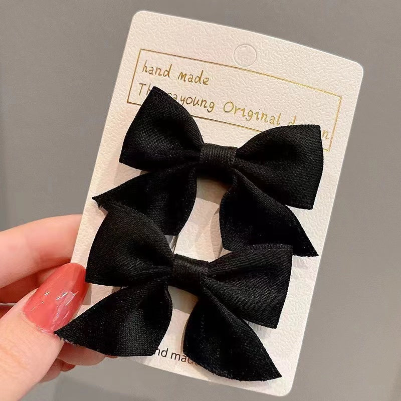 2pcs Bow Hair Clips Embroidered Bow Hairpins Decorative Accessory