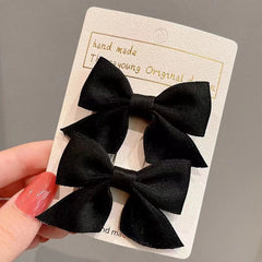 2pcs Bow Hair Clips Embroidered Bow Hairpins Decorative Accessory