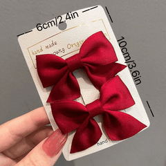 2pcs Bow Hair Clips Embroidered Bow Hairpins Decorative Accessory