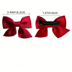 2pcs Bow Hair Clips Embroidered Bow Hairpins Decorative Accessory