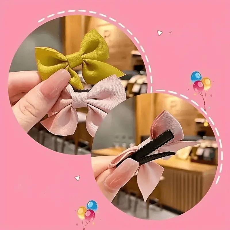 2pcs Bow Hair Clips Embroidered Bow Hairpins Decorative Accessory