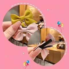 2pcs Bow Hair Clips Embroidered Bow Hairpins Decorative Accessory