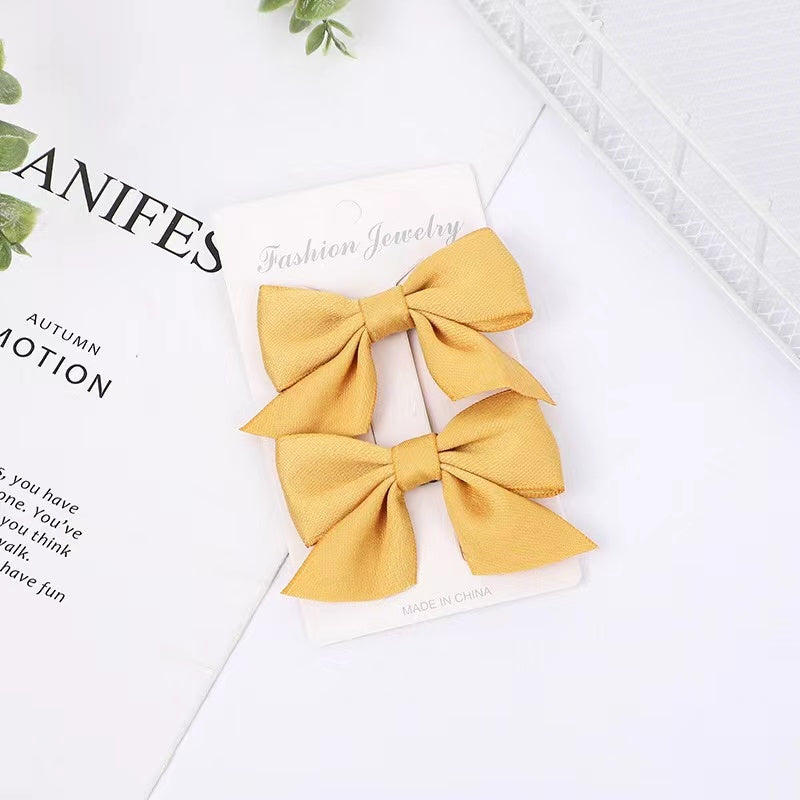 2pcs Bow Hair Clips Embroidered Bow Hairpins Decorative Accessory