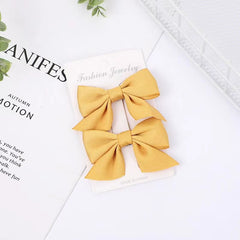 2pcs Bow Hair Clips Embroidered Bow Hairpins Decorative Accessory
