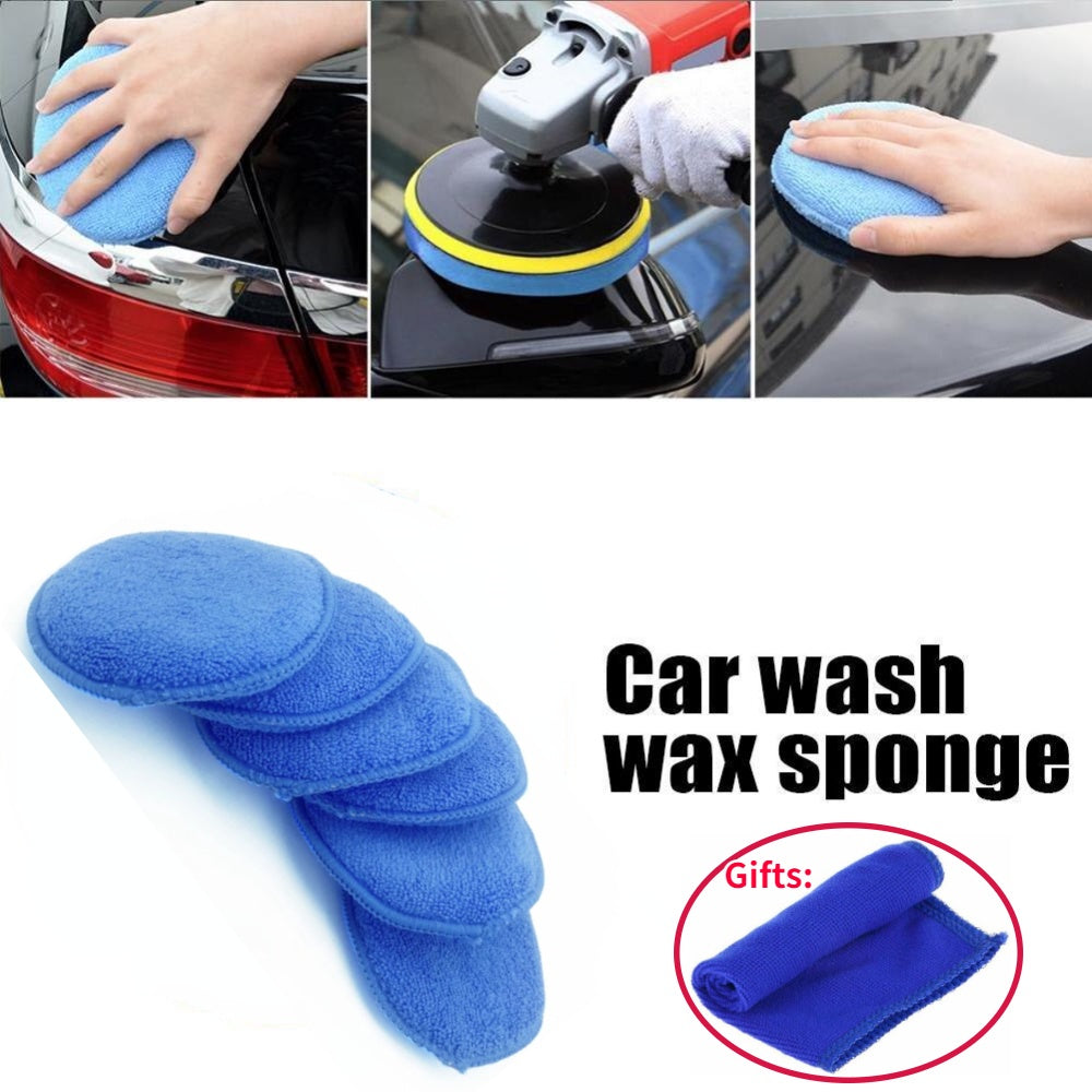 6PCS Microfiber Car Polishing Sponge Buff Pads