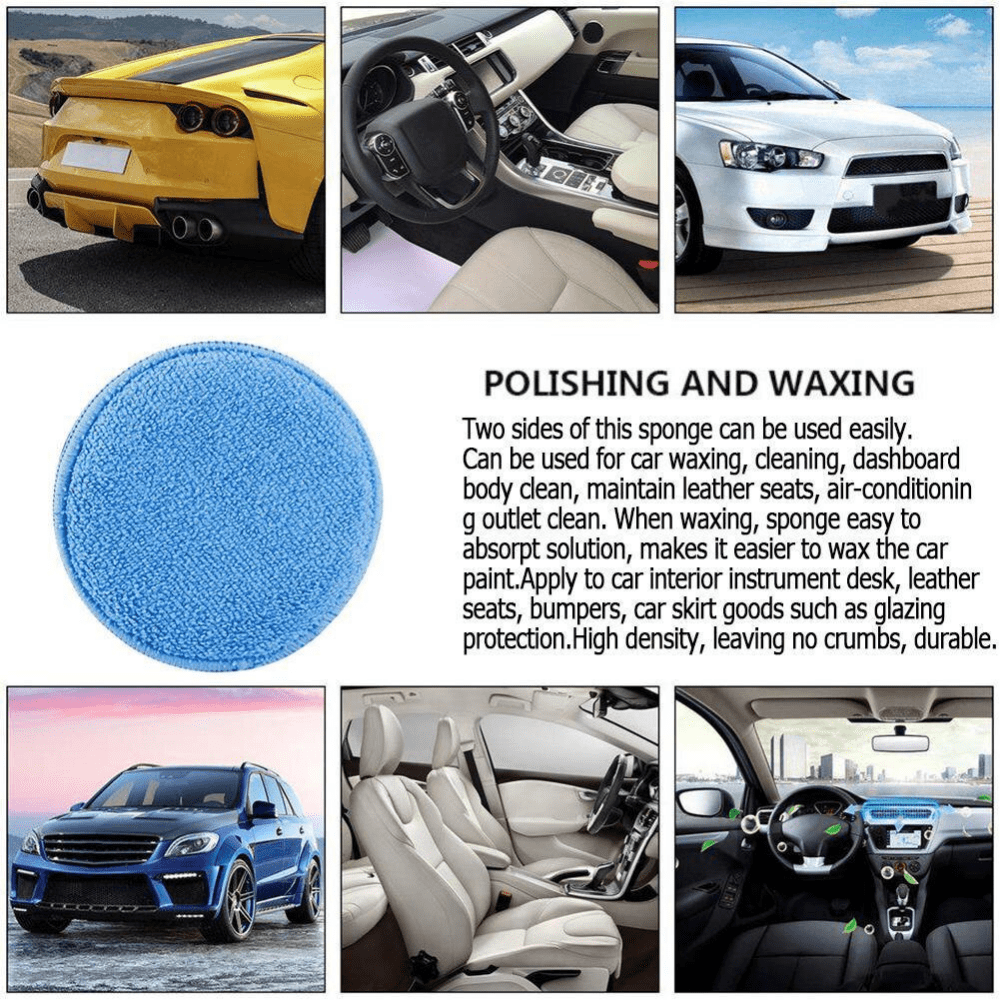 6PCS Microfiber Car Polishing Sponge Buff Pads