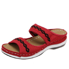 Women's Knit Detail Open Toe Slippers