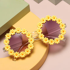 Daisy Shape Kids Mirror Sunglasses Round Beach Sunglasses