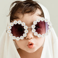 Daisy Shape Kids Mirror Sunglasses Round Beach Sunglasses