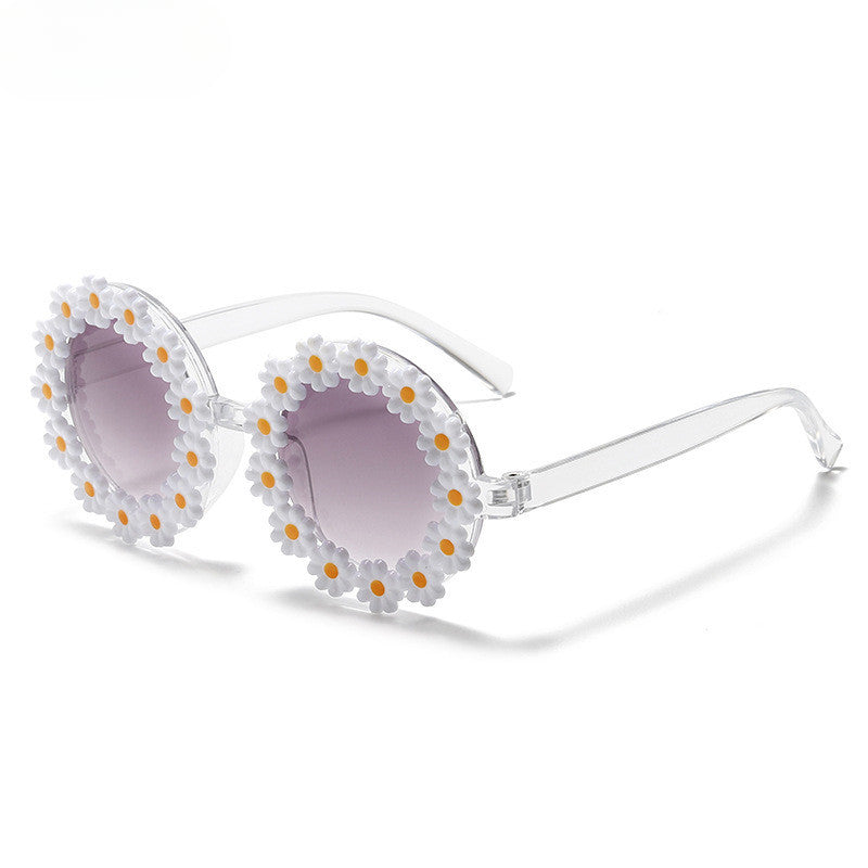 Daisy Shape Kids Mirror Sunglasses Round Beach Sunglasses