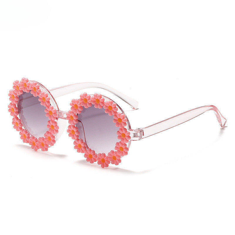 Daisy Shape Kids Mirror Sunglasses Round Beach Sunglasses