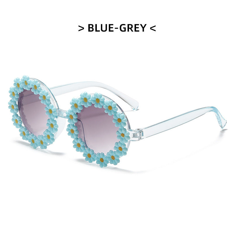 Daisy Shape Kids Mirror Sunglasses Round Beach Sunglasses