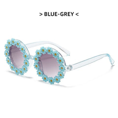 Daisy Shape Kids Mirror Sunglasses Round Beach Sunglasses
