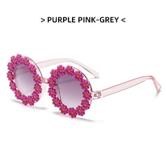 Daisy Shape Kids Mirror Sunglasses Round Beach Sunglasses