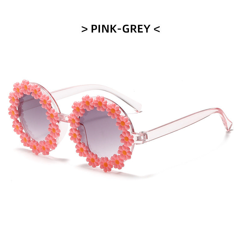 Daisy Shape Kids Mirror Sunglasses Round Beach Sunglasses