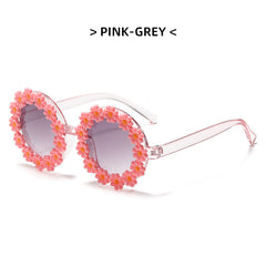 Daisy Shape Kids Mirror Sunglasses Round Beach Sunglasses
