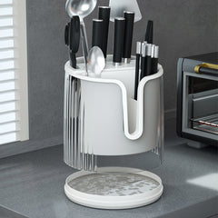 360 Degree Rotating Kitchen Storage Rack for Chopsticks and Spoons