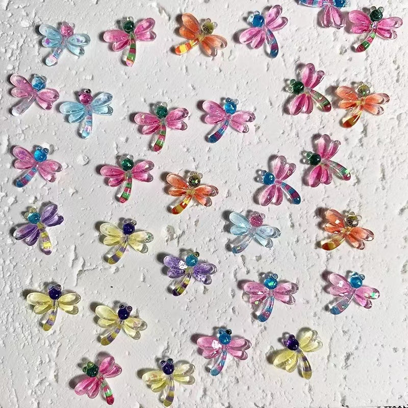 30pcs Mini Dragonfly Resin Sticker Scrapbooking DIY Jewelry Craft