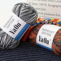 2pcs Gradient Cotton Yarn 8 ply 200m for DIY Knitting Crocheting