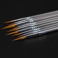 9pcs Weasel Hair Brush Watercolor Gouache Painting Hook Line Pen