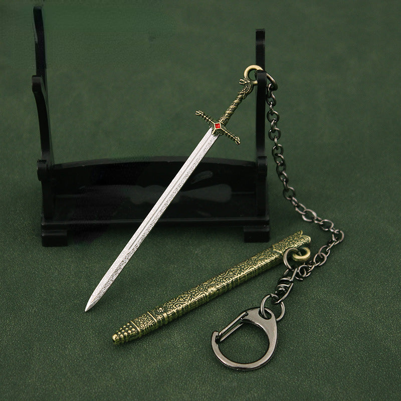 Mini Sword Key Chain For Men Metal Toy Key Chain Unopened Edge