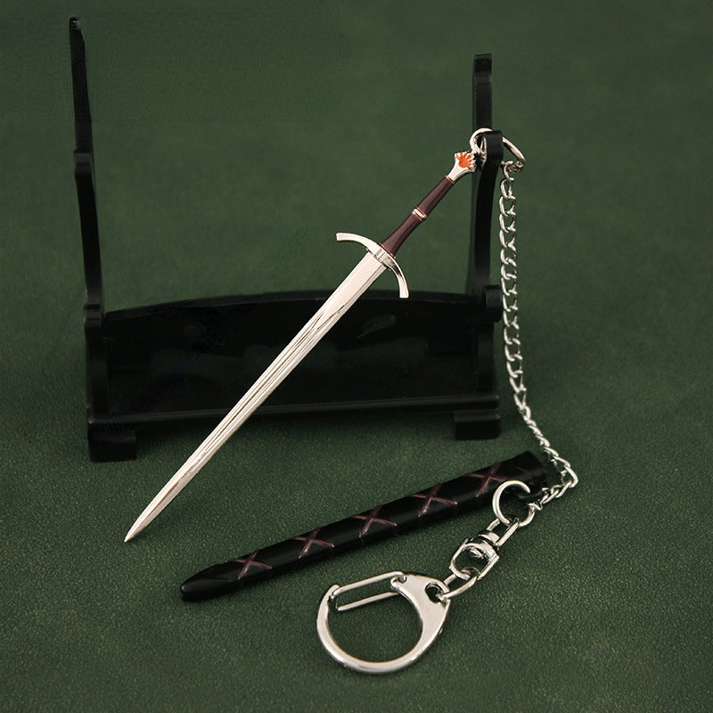Mini Sword Key Chain For Men Metal Toy Key Chain Unopened Edge