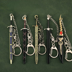 Mini Sword Key Chain For Men Metal Toy Key Chain Unopened Edge