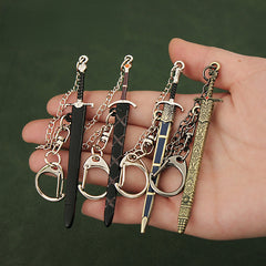 Mini Sword Key Chain For Men Metal Toy Key Chain Unopened Edge